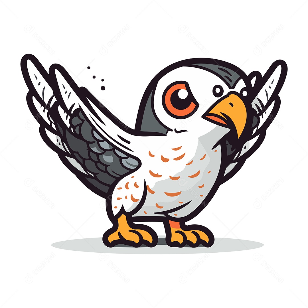 Pássaro Pombo de Desenho Animado Ilustração Vetor EPS