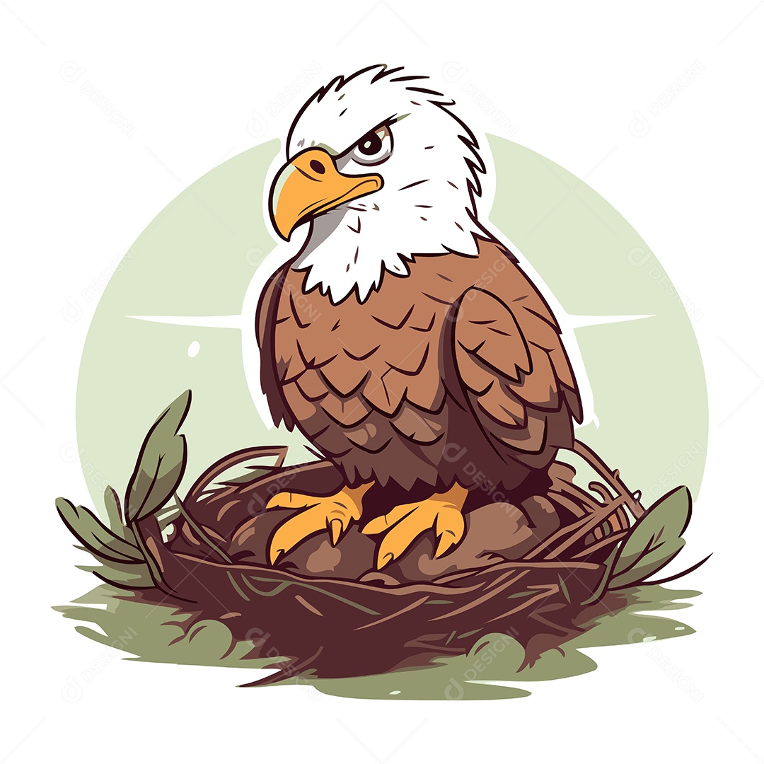 Águia de Desenho Animado Ilustração Vetor EPS