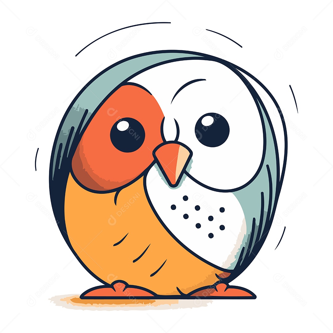 Pinguim Bonito de Desenho Animado Ilustração Vetor EPS