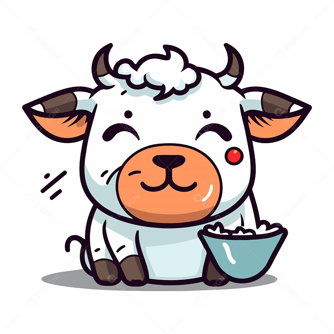 Vaca de Desenho Animado Ilustração Vetor EPS