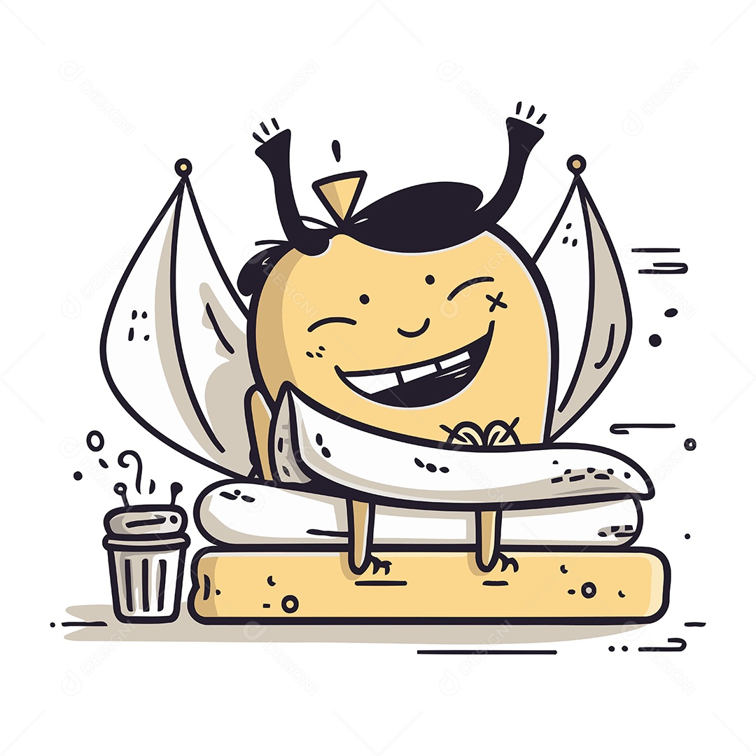 Abelhinha Fofa de Desenho Animado Ilustração Vetor EPS