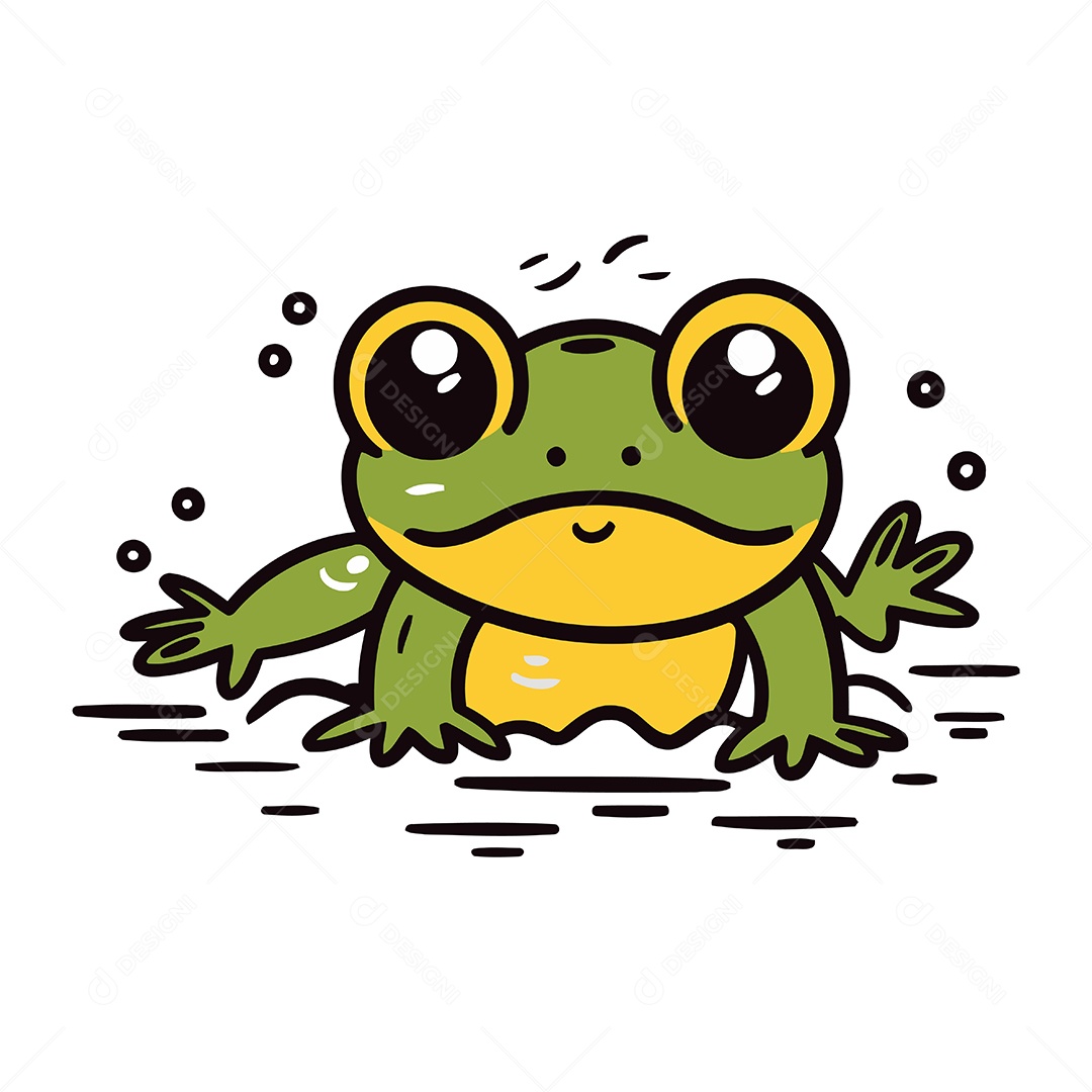 Sapo de Desenho Animado Ilustração Vetor EPS