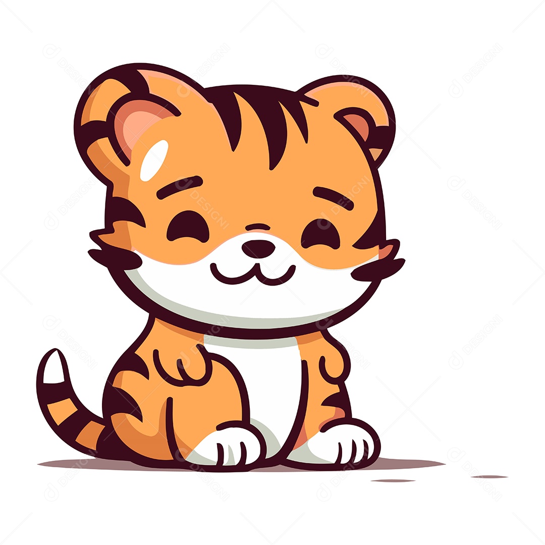 Tigre de Desenho Animado Ilustração Vetor EPS