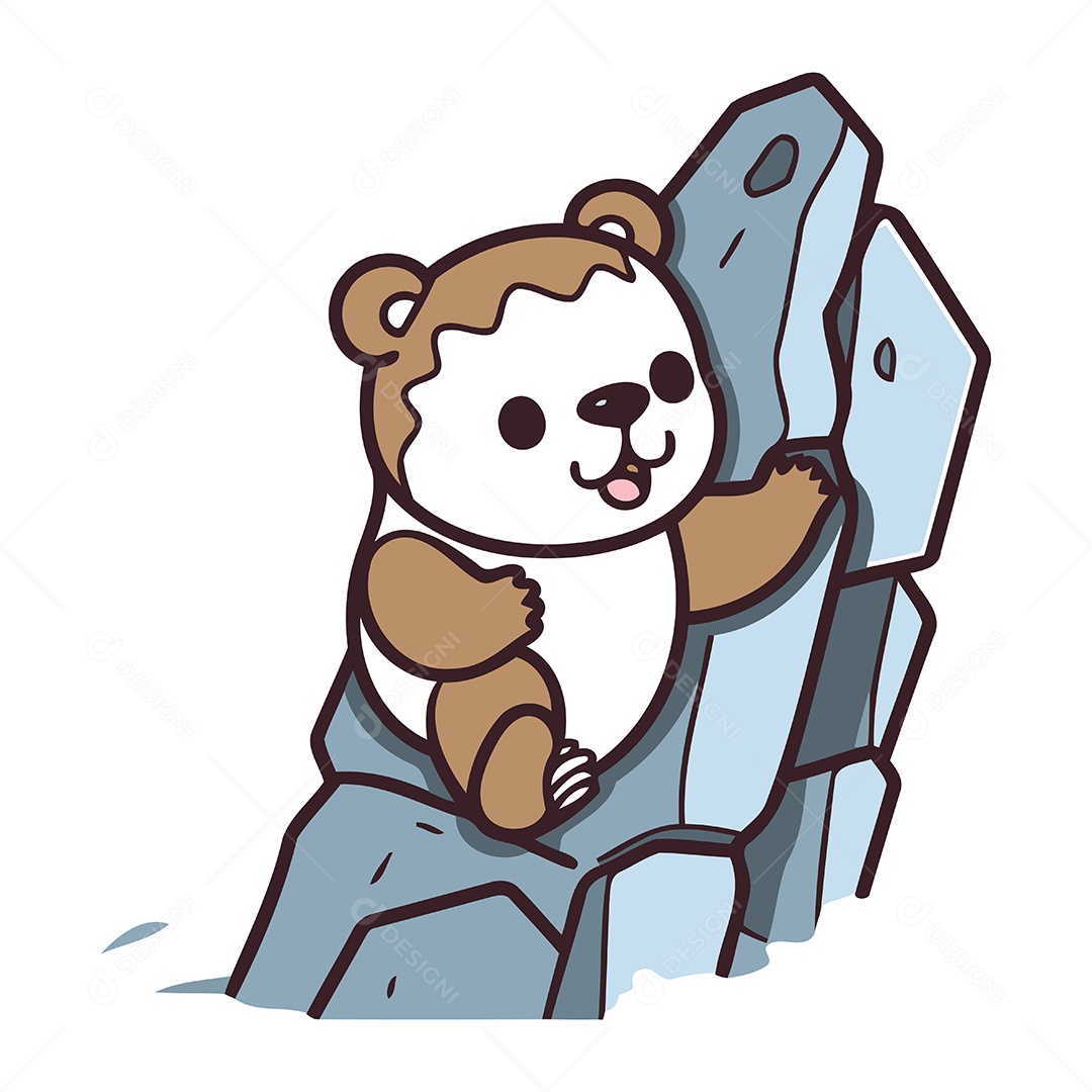 Urso Fofo de Desenho Animado Ilustração Vetor EPS
