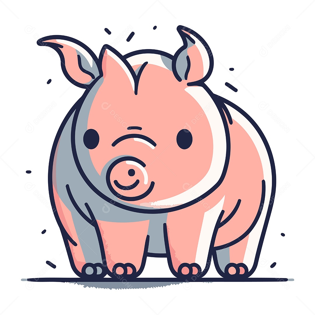 Cofrinho Engraçado de Desenho Animado Ilustração Vetor EPS