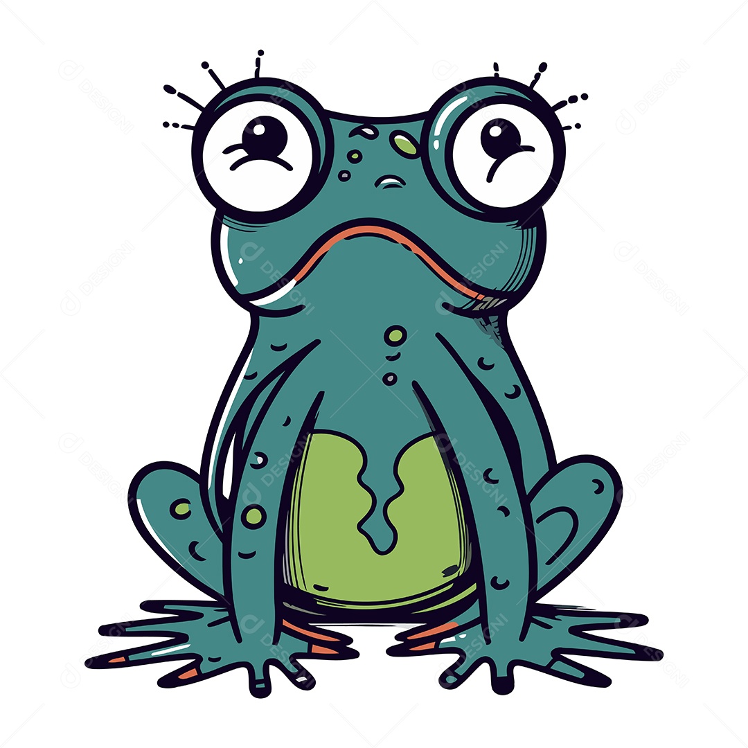 Sapo de Desenho Animado Ilustração Vetor EPS