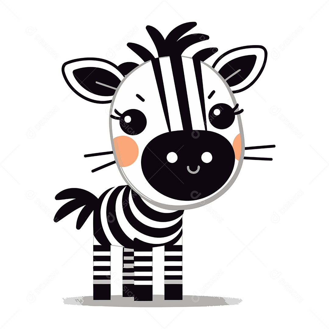 Zebra de Desenho Animado Ilustração Vetor EPS
