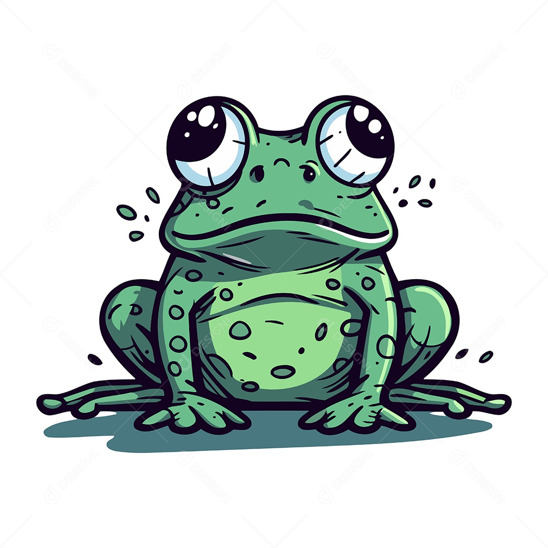 Sapo de Desenho Animado Ilustração Vetor EPS