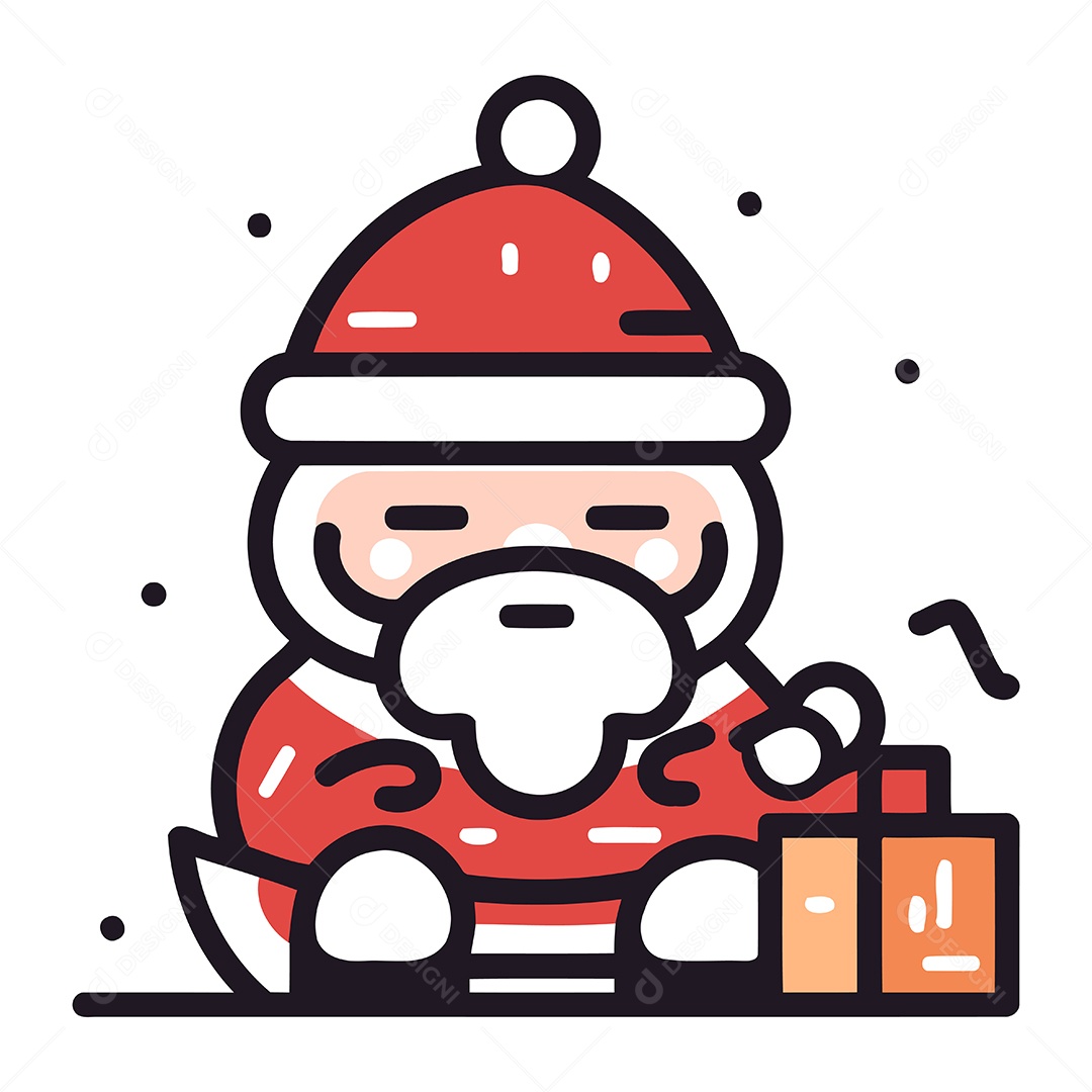 Papai Noel de Desenho Animado Ilustração Vetor EPS