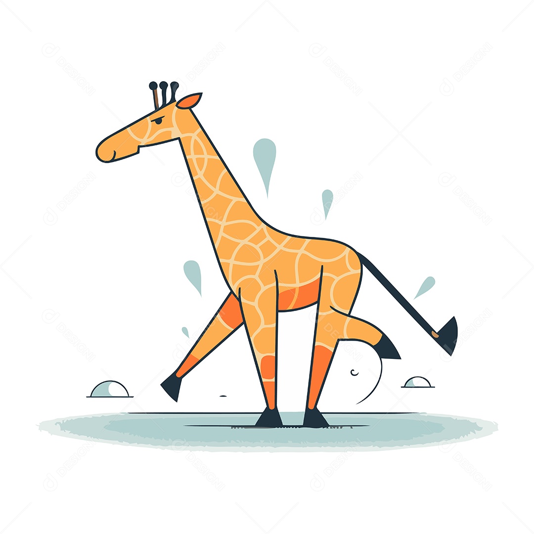 Girafa de Desenho Animado Ilustração Vetor EPS