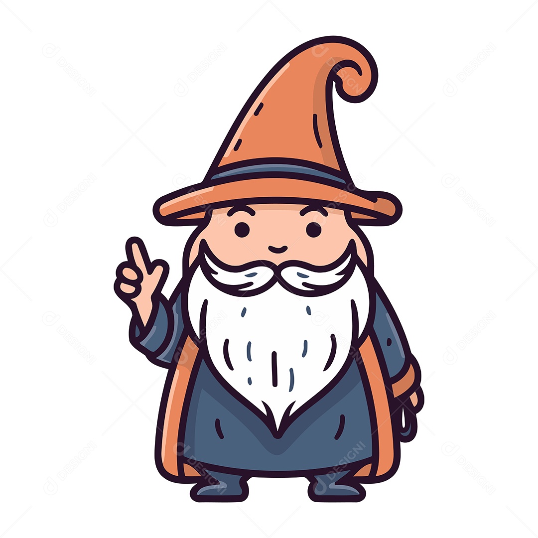 Bruxo de Desenho Animado Ilustração Vetor EPS