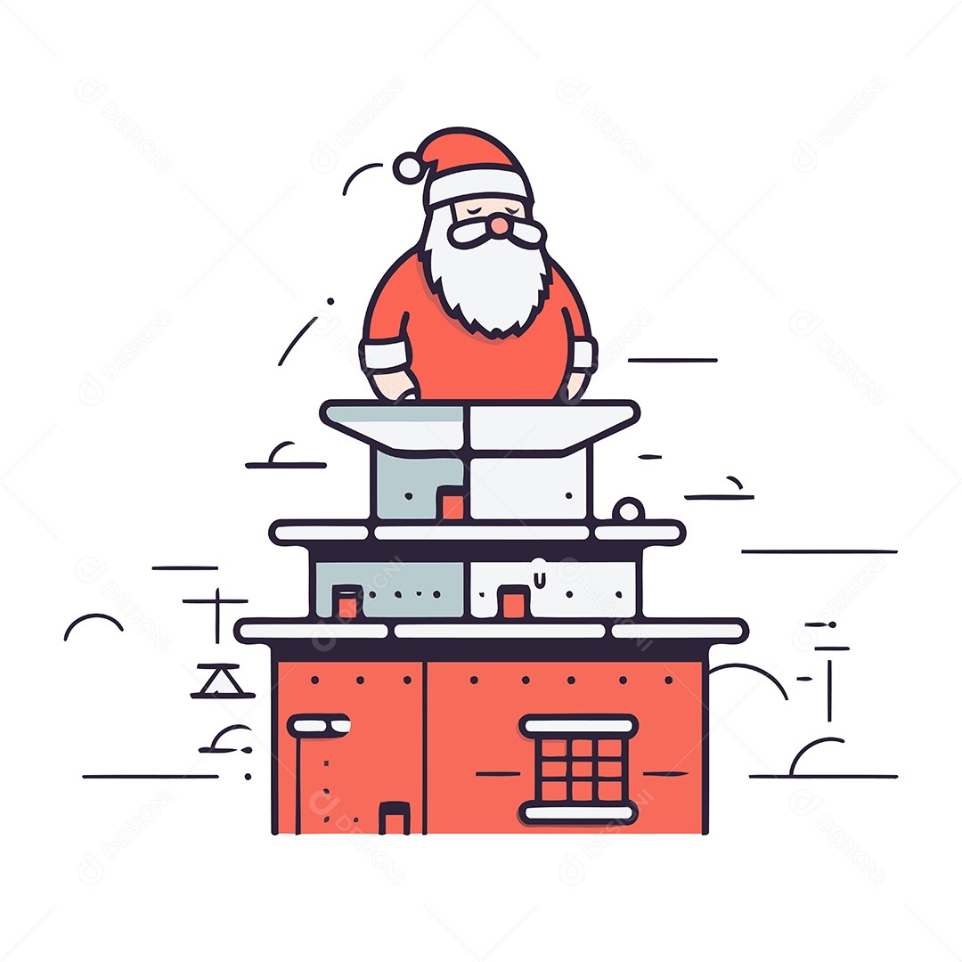 Papai Noel de Desenho Animado Ilustração Vetor EPS