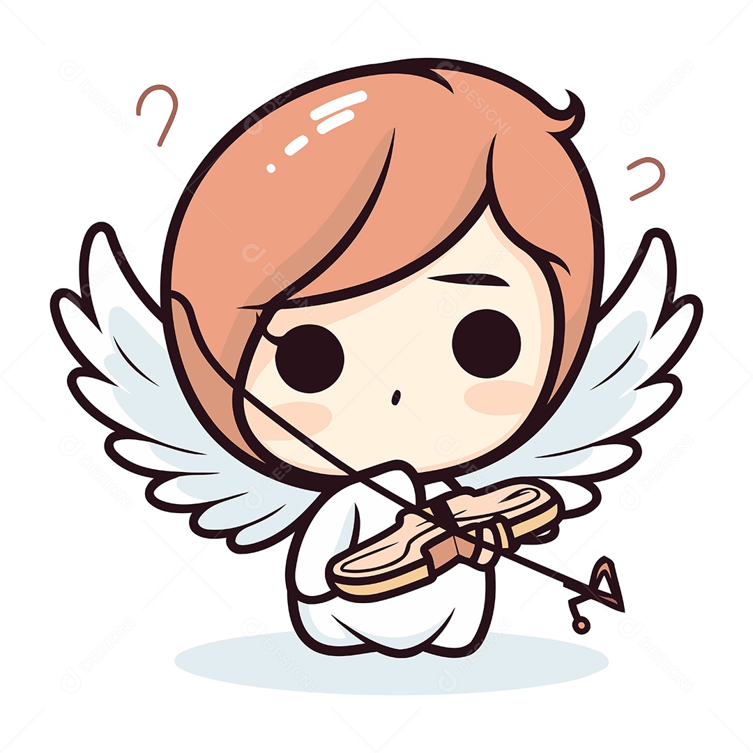 Cupido com Arco e Flecha Ilustração Vetor EPS