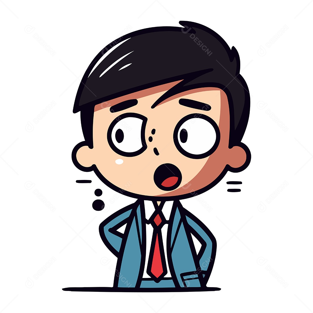 Jovem Empresário de Desenho Animado Ilustração Vetor EPS