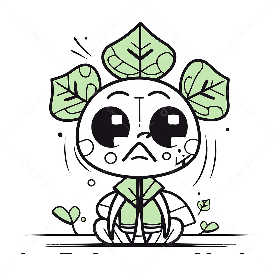 Alienígena de Desenho Animado Ilustração Vetor EPS