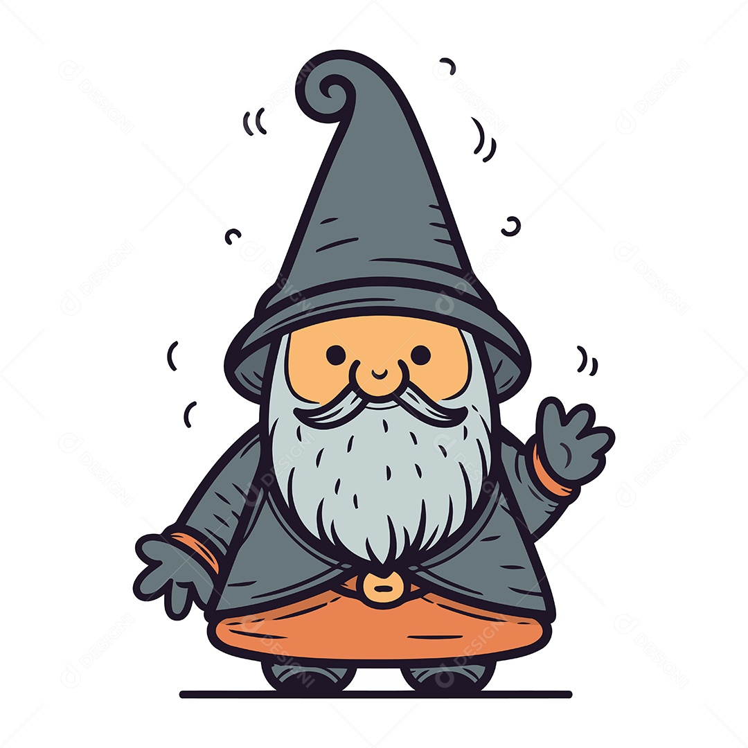 Mago de Desenho Animado Ilustração Vetor EPS