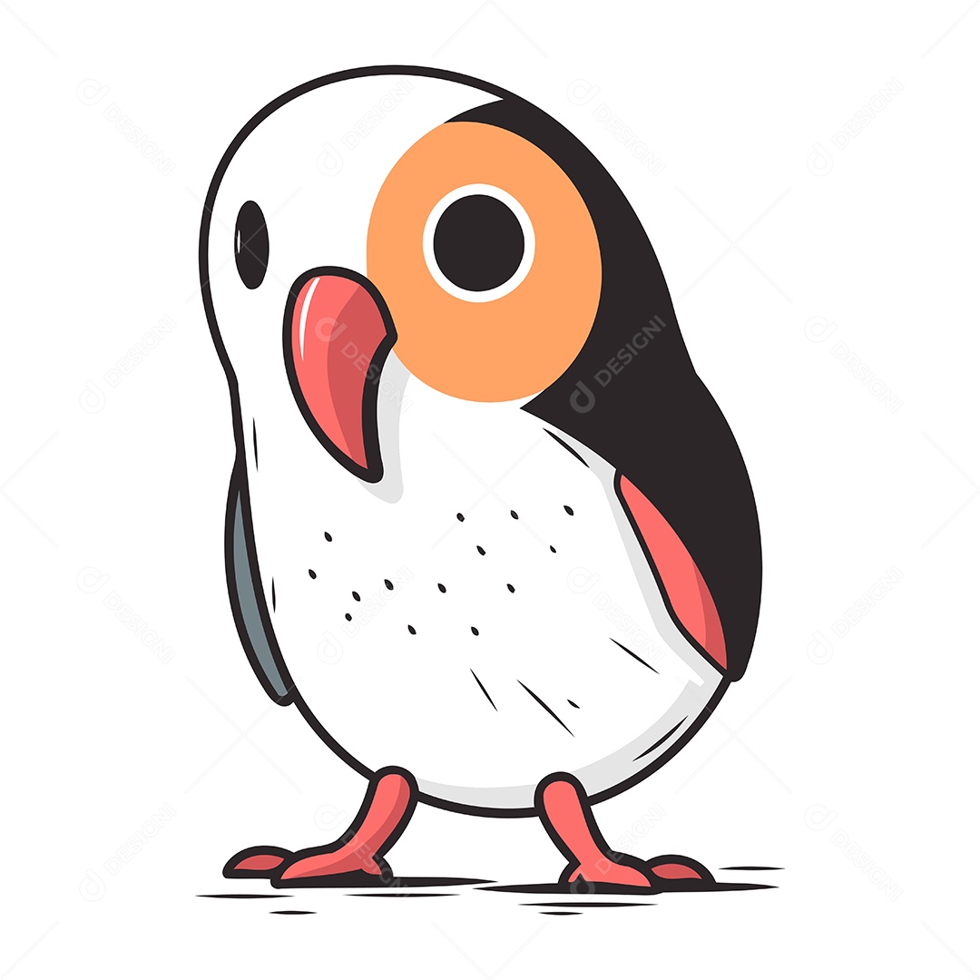 Pinguim Fofo de Desenho Animado Ilustração Vetor EPS