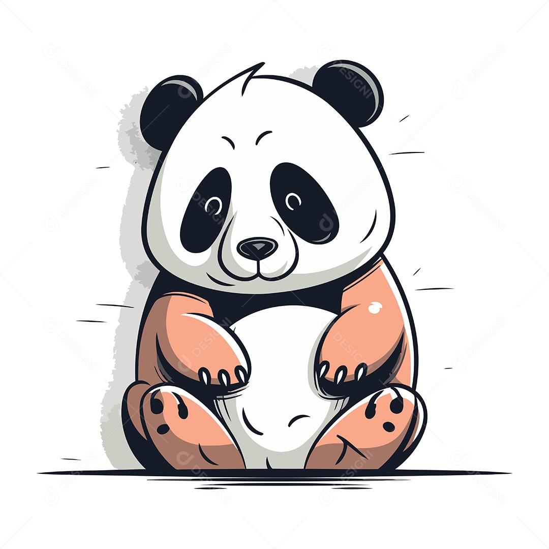 Panda de Desenho Animado Ilustração Vetor EPS