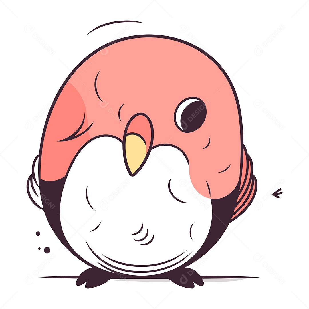 Pinguim Bonito de Desenho Animado Ilustração Vetor EPS