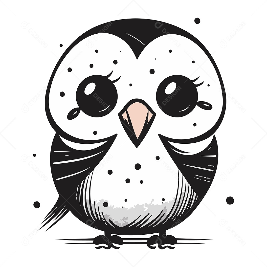 Coruja de Desenho Animado Ilustração Vetor EPS