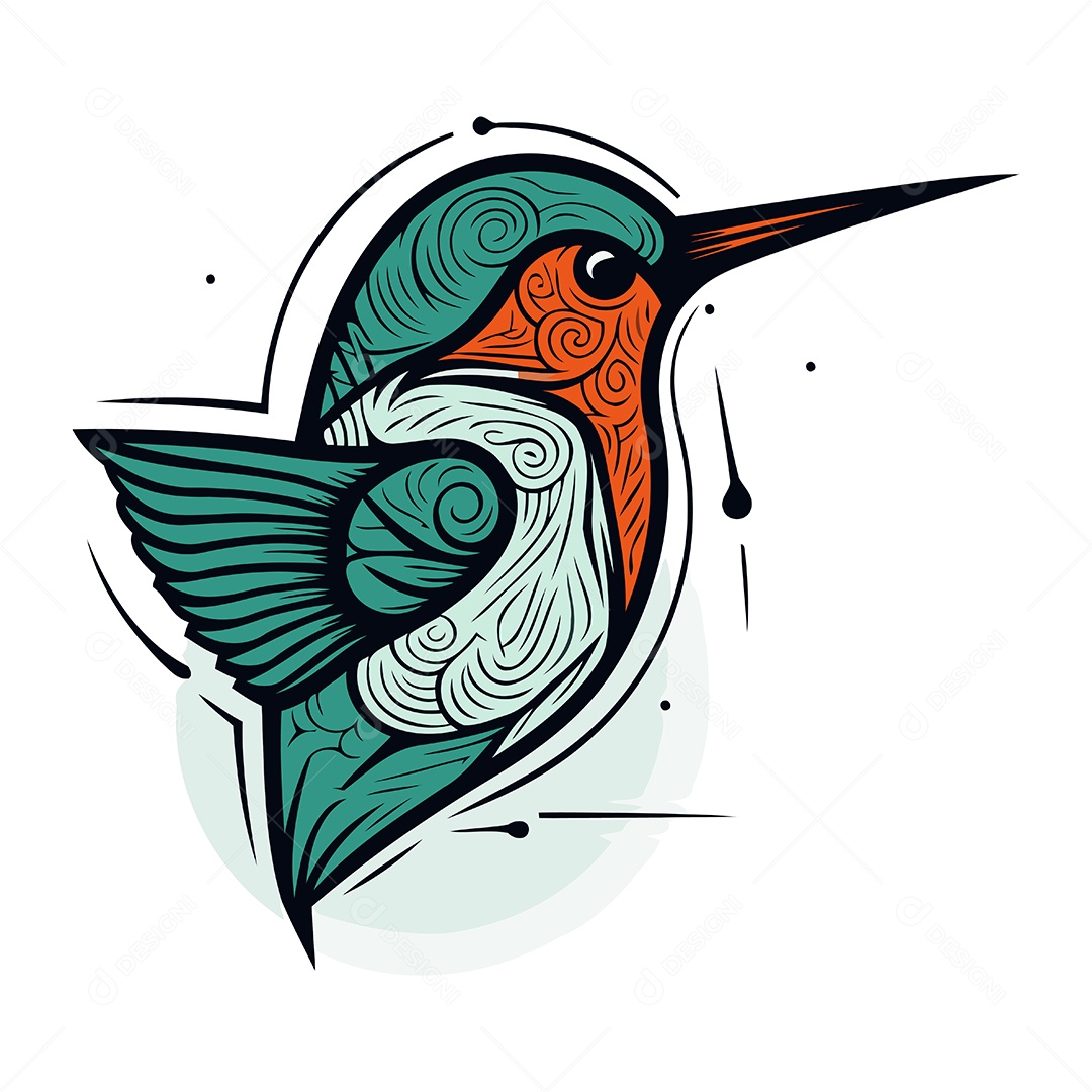 Beija Flor de Desenho Animado Ilustração Vetor EPS