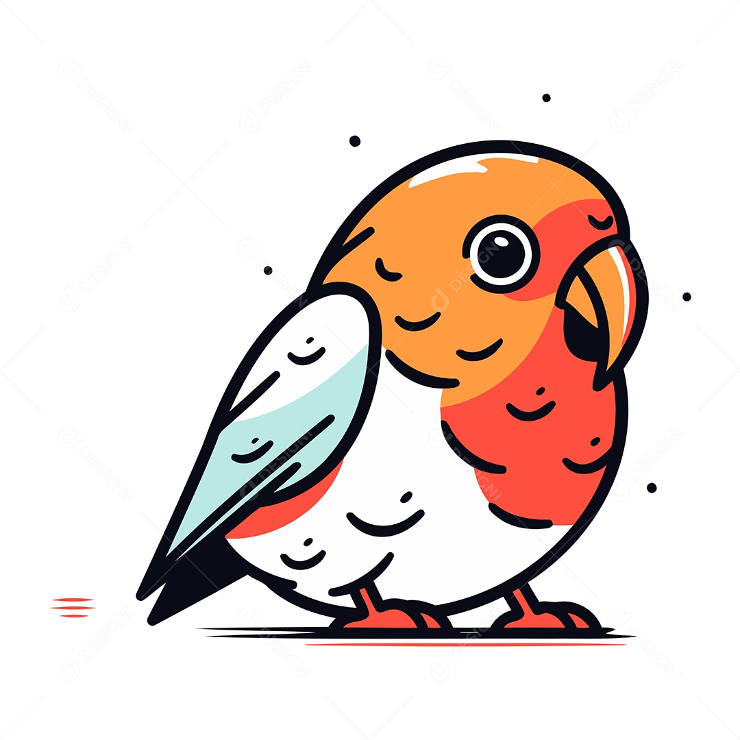 Pássaro Dom Fafe de Desenho Animado Ilustração Vetor EPS