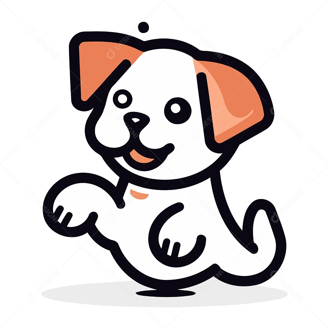 Cachorro Fofo de Desenho Animado Ilustração Vetor EPS