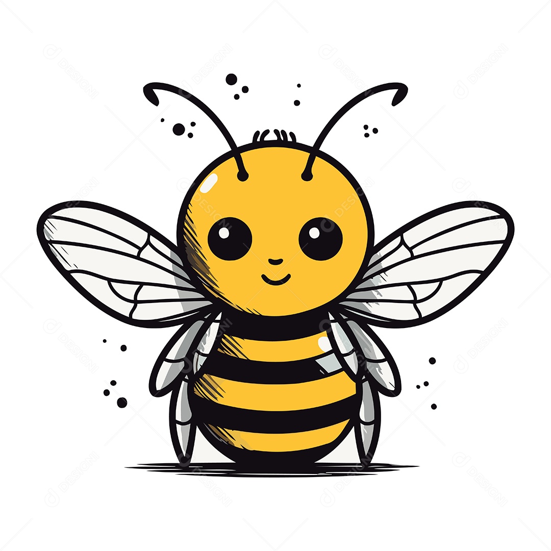 Abelha de Desenho Animado Ilustração Vetor EPS