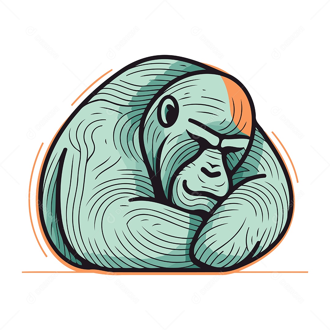 Gorila de Desenho Animado Ilustração Vetor EPS