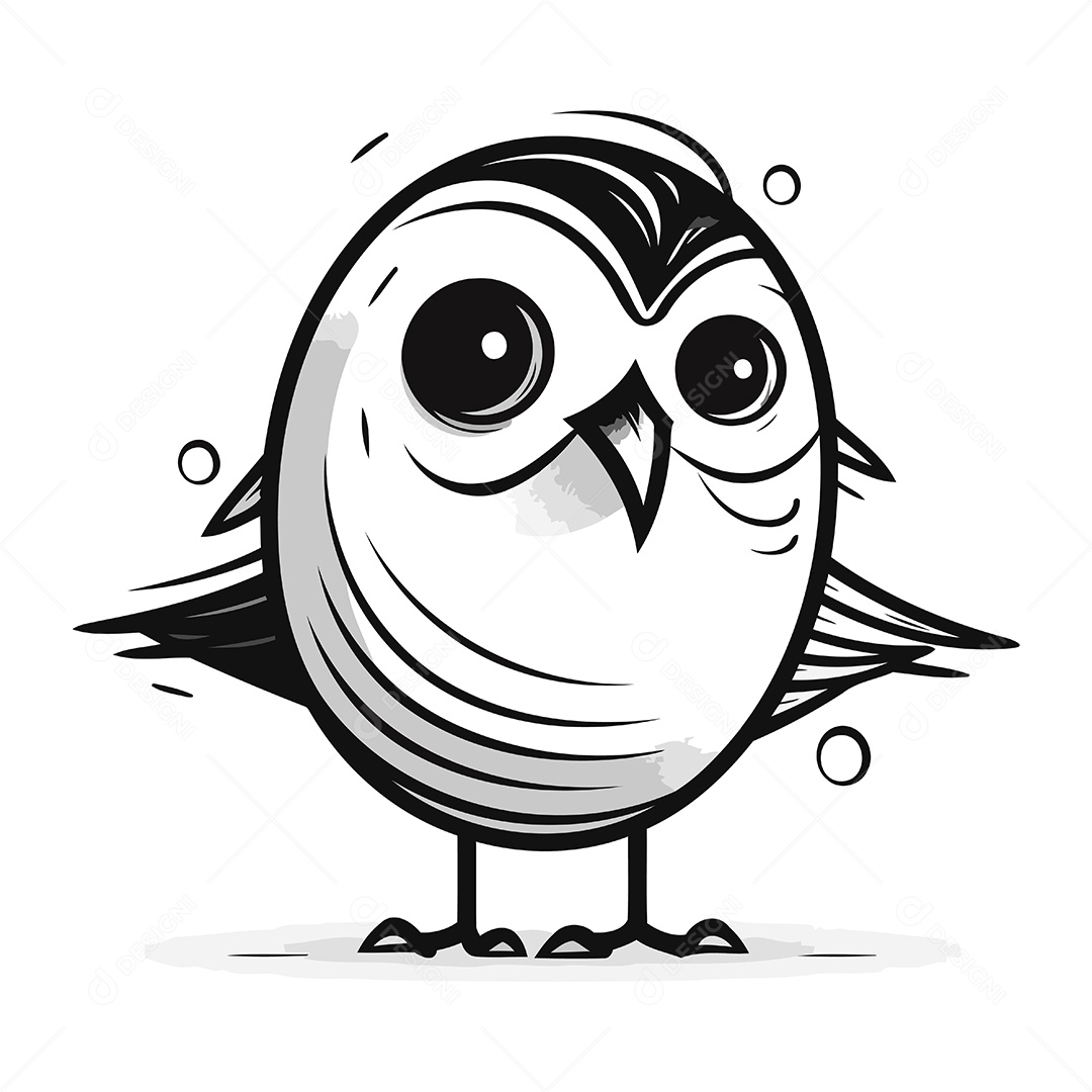 Coruja de Desenho Animado Ilustração Vetor EPS