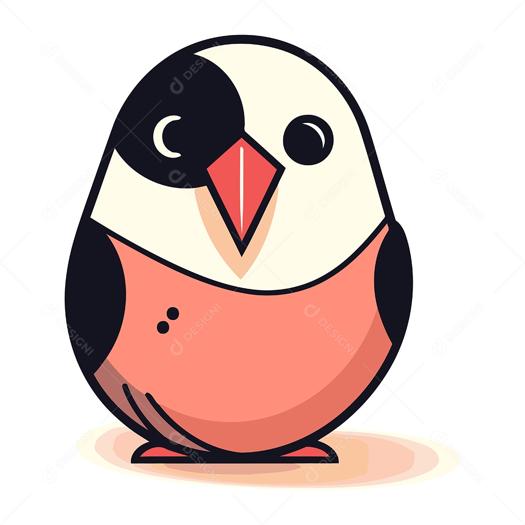 Papagaio Bonito de Desenho Animado Ilustração Vetor EPS