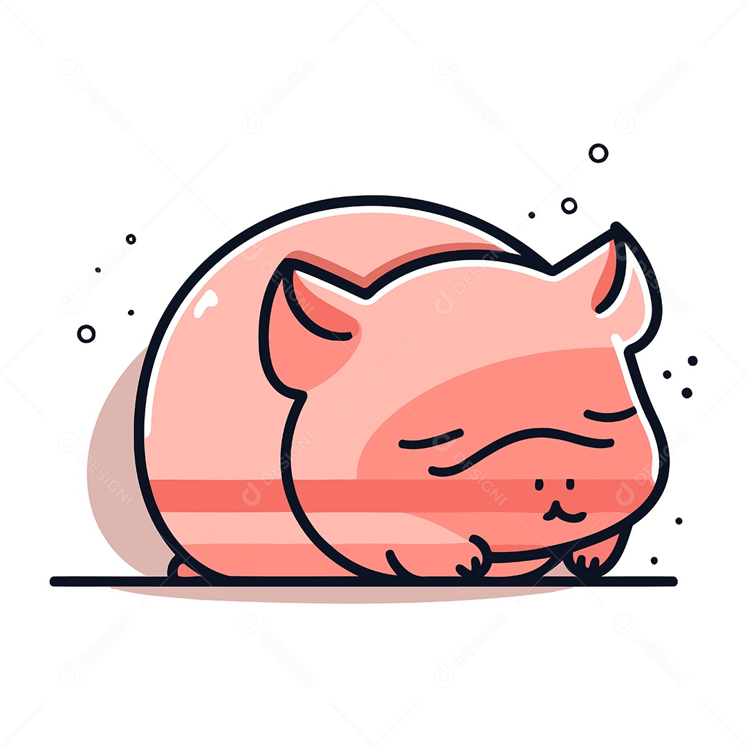 Porco de Desenho Animado Ilustração Vetor EPS