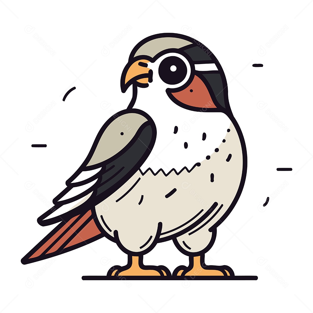 Pássaro de Desenho Animado Ilustração Vetor EPS