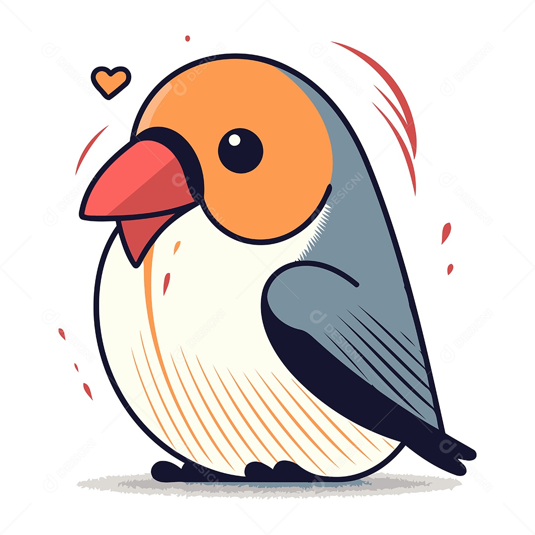 Pinguim Fofo de Desenho Animado Ilustração Vetor EPS