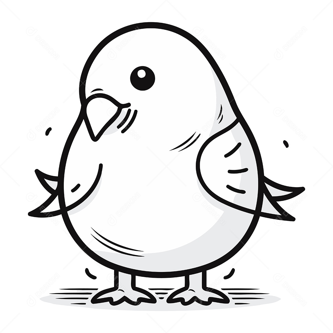 Pombo de Desenho Animado Ilustração Vetor EPS