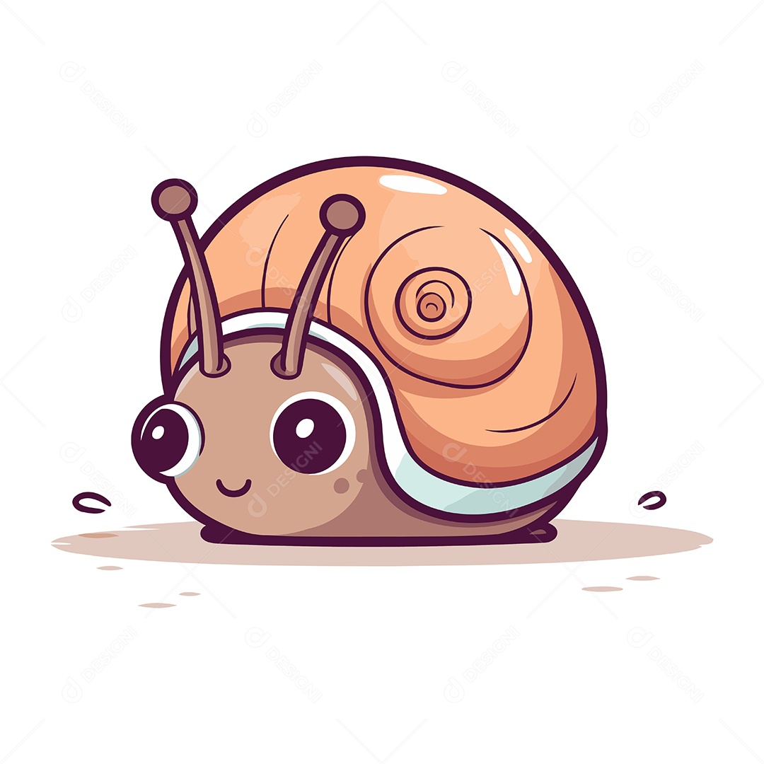 Caracol Bonito de Desenho Animado Ilustração Vetor EPS