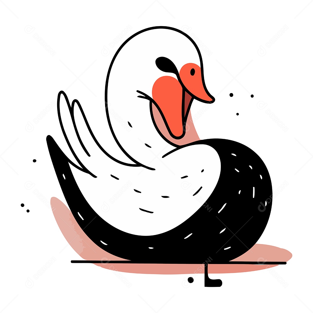 Cisne de Desenho Animado Ilustração Vetor EPS