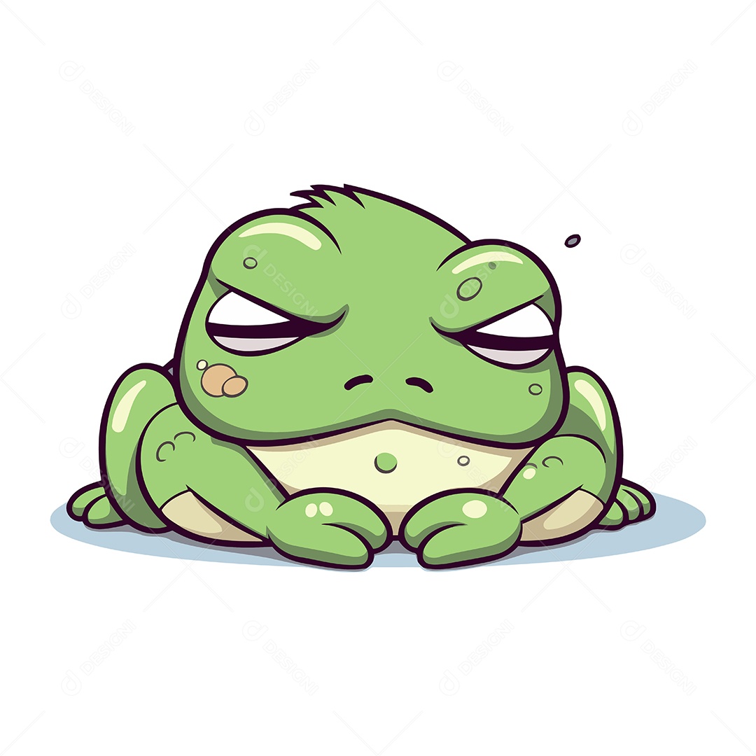 Sapo Bonito de Desenho Animado Ilustração Vetor EPS