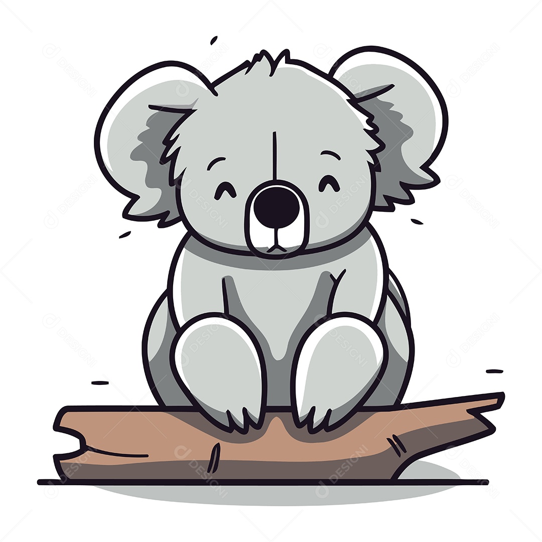 Coala de Desenho Animado Ilustração Vetor EPS