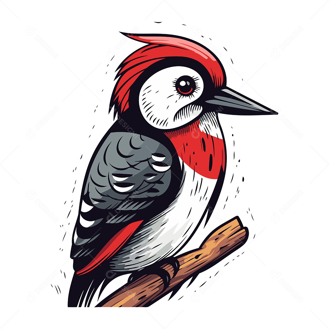 Pica Pau de Desenho Animado Ilustração Vetor EPS