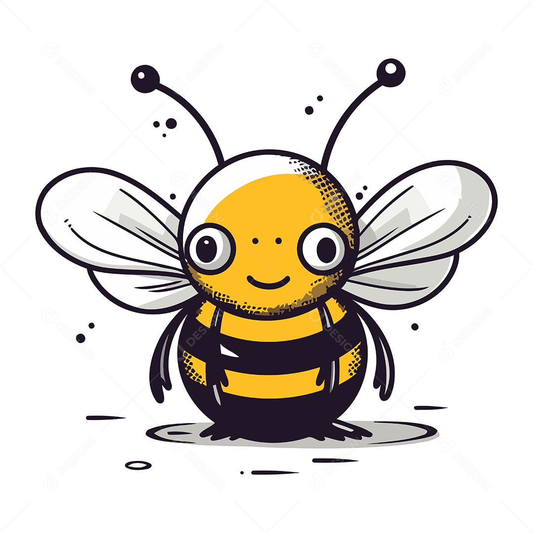 Abelha de Desenho Animado Ilustração Vetor EPS