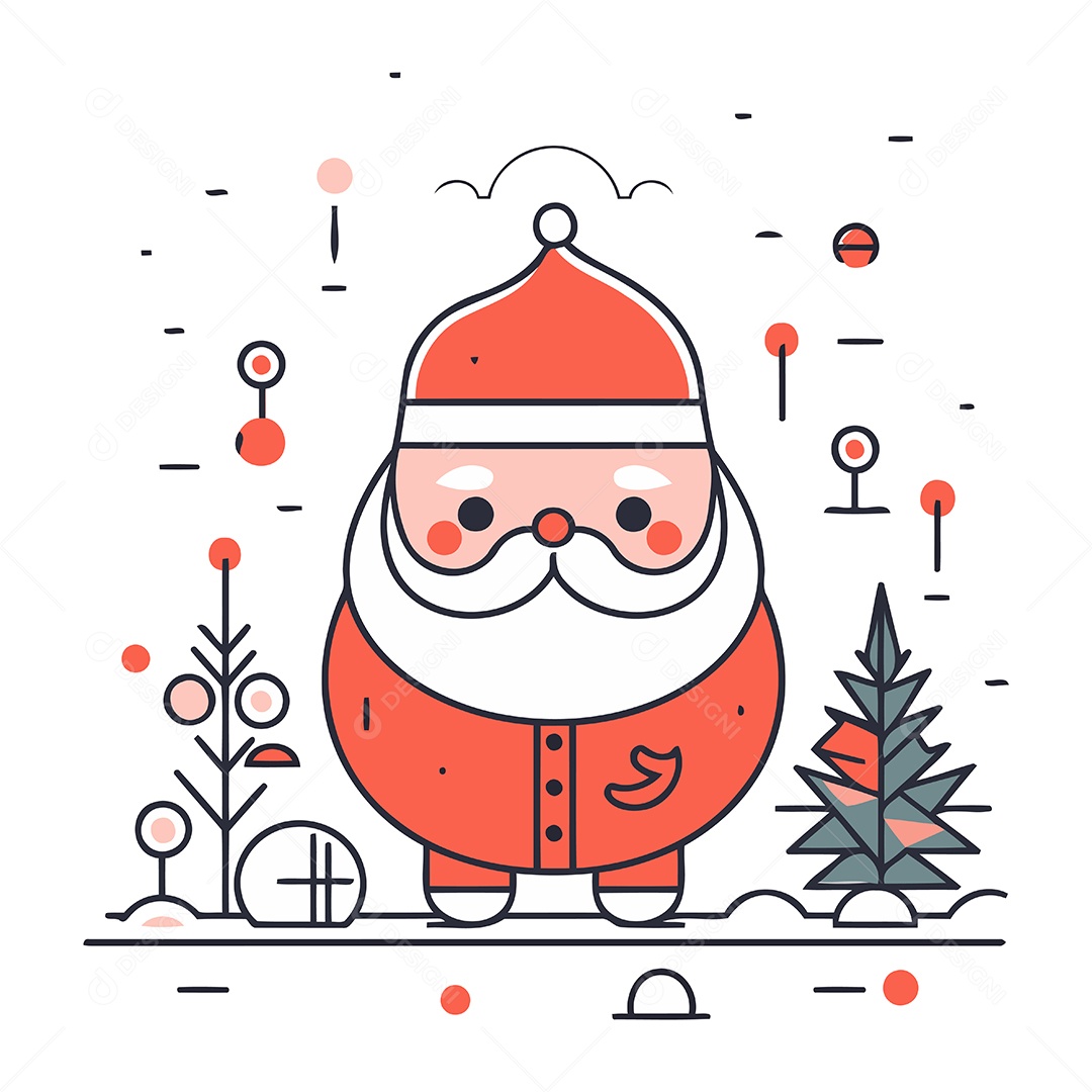 Papai Noel de Desenho Animado Ilustração Vetor EPS