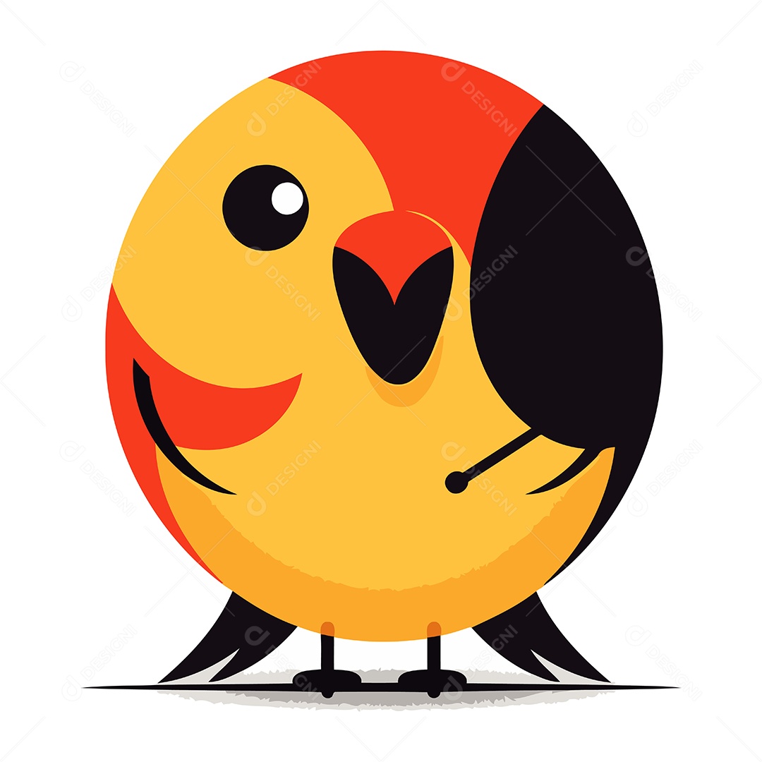 Pássaro Bonito de Desenho Animado Ilustração Vetor EPS