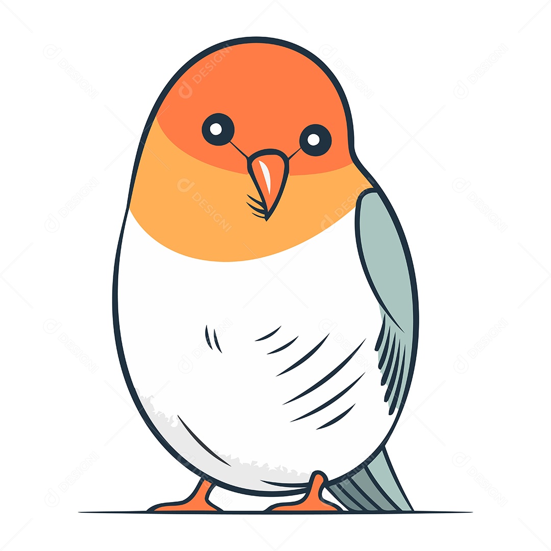 Passarinho Fofo de Desenho Animado Ilustração Vetor EPS