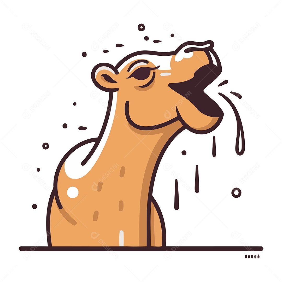 Camelo de Desenho Animado Ilustração Vetor EPS