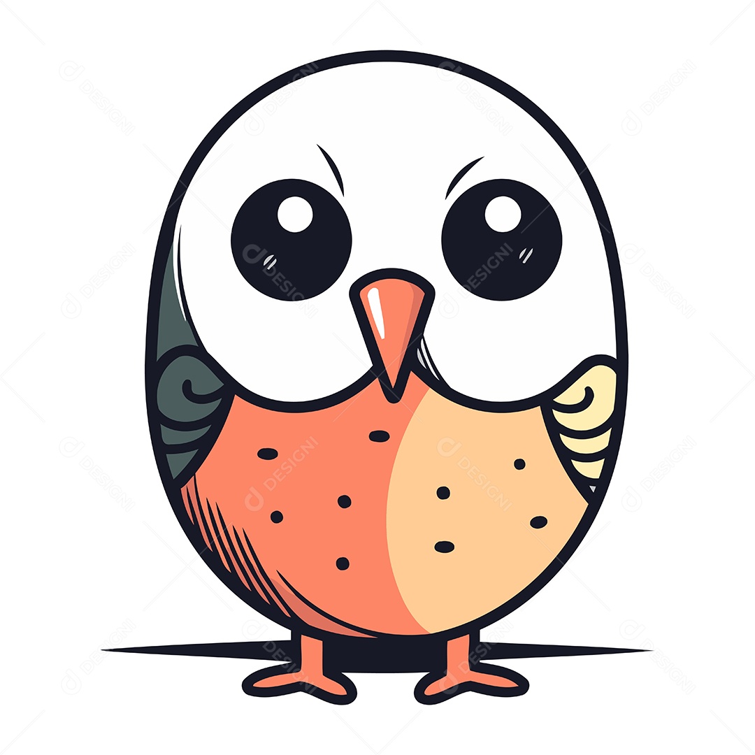 Pássaro Bonito de Desenho Animado Ilustração Vetor EPS