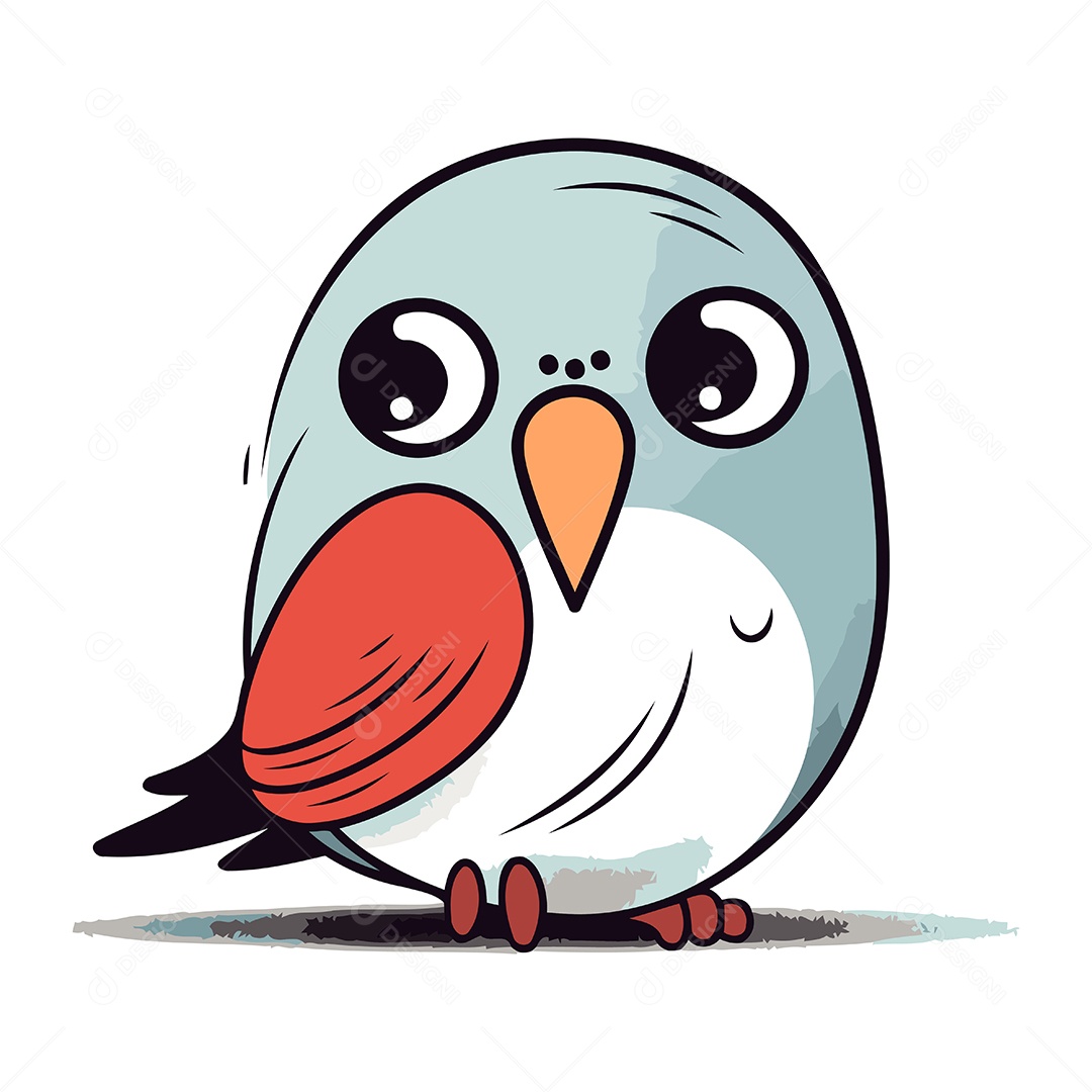 Pinguim Bonito de Desenho Animado Ilustração Vetor EPS