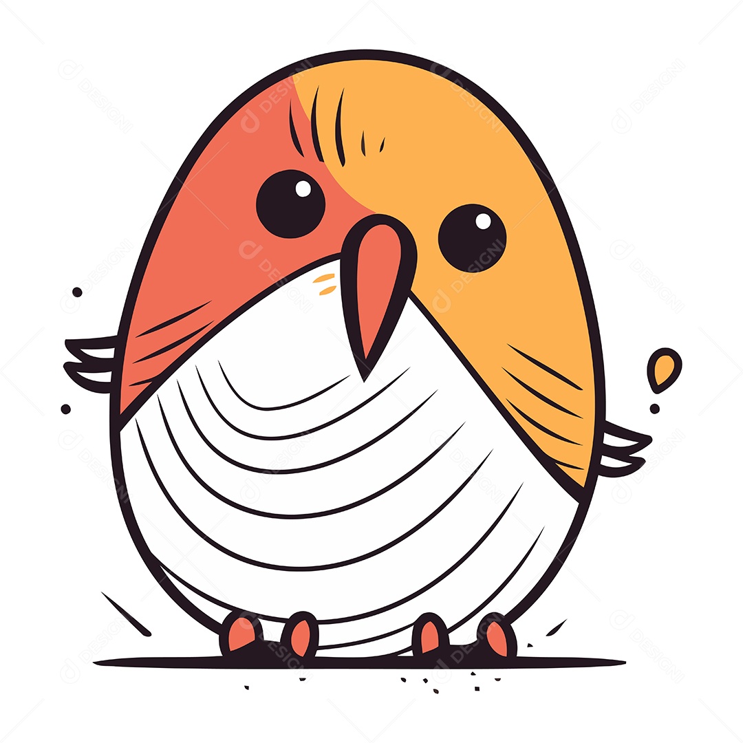 Passarinho Fofo de Desenho Animado Ilustração Vetor EPS