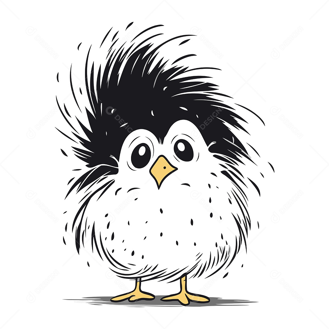 Pinguim Bonito de Desenho Animado Ilustração Vetor EPS