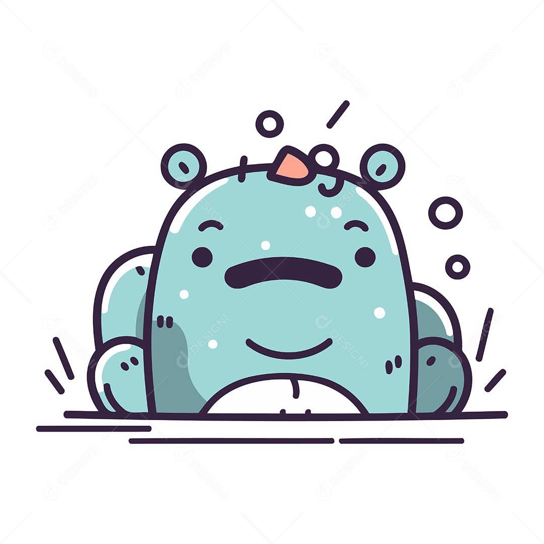 Monstro Fofo de Desenho Animado Ilustração Vetor EPS